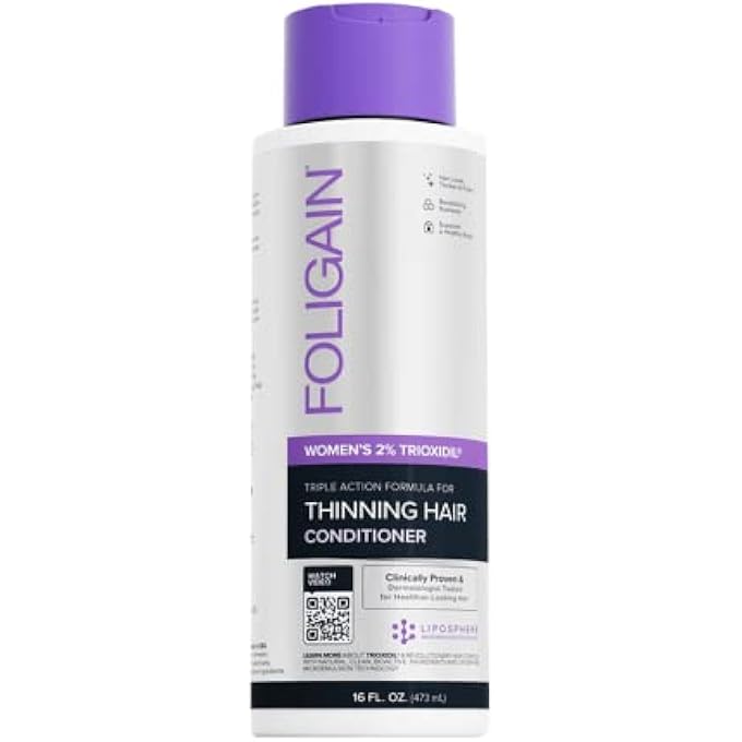 FOLIGAIN TRIPLE ACTION CONDITIONER FOR THINNING HAIR FOR WOMEN WITH 2% TRIOXIDIL | HAIR STIMULATING CONDITIONER | WOMEN'S VOLUMIZING CONDITIONER (16OZ) (15244) - Image 1